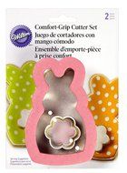 Wilton 2310-3708 Comfort Grip Bunny with Mini Flower Cookie Cutters, Set of 2 N2