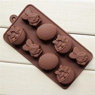 BST Cake Pan The Easter Bunny Basket Of Eggs Shape Cake Ice Jelly Chocolate Molds,Silicone 20.8*10.5*2.8 CM(8.2...