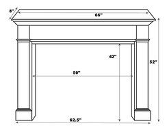 Pearl Mantels 110-50 Williamsburg Unfinished Fireplace Mantel, Interior Opening 50-Inch Wide by 42-Inch High