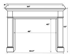 Pearl Mantels 110-50 Williamsburg Unfinished Fireplace Mantel, Interior Opening 50-Inch Wide by 42-Inch High N5