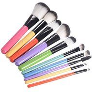 Mikey Store Cosmetic Makeup Brush Makeup Brush Eyeshadow Brush (10pc Black) N3