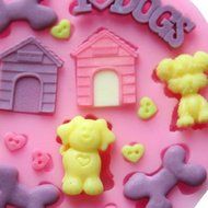 Wholeport Dog Fondant and Gum Paste Silicone Resin Candy Molds Baking Molds Cake Decoration