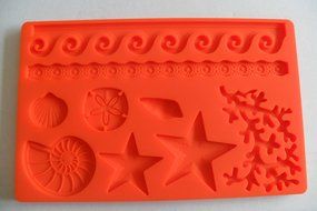 Under the Sea Silicone Embossing Mold Sea LIfe Ocean Wave Gum Paste Fondant Cake Lace Decorating Sugar Craft Mat