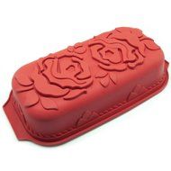 Freshware Rose Pattern Pound Cake Silicone Mold and Pan N2