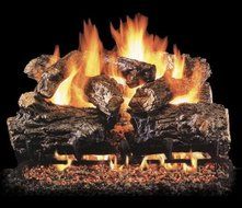 Peterson Real Fyre 24-inch Burnt Rustic Oak Log Set With Vented Propane Ansi Certified G46 Burner - Electronic...