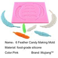 Mujiang 4 Feathers Silicone Fondant Molds Candy Making Cake Decorating Chocoloate Mould For Sugar Craft Gum Paste &hellip; N12