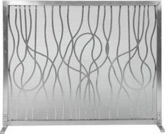 31&quot; H X 39&quot; W Panel Screen Stainless Steel Modern Abstract Design