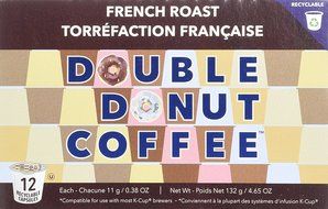 Double Donut French Roast Coffee, in Recyclable Single Serve Cups for Keurig K-Cup Brewers, 24 Count N9