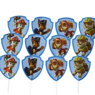 Paw Patrol Cupcake Liners (50), Paw Patrol Cupcake Picks (24), and a Fire Hydrant Cupcake Stand (Bundle of 3 Items) N5