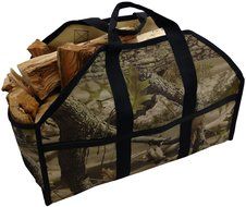 Grillinator Ultimate Firewood Log Carrier: Back Saving Design with Ultra Premium Canvas (Black)