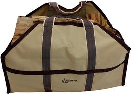 Grillinator Ultimate Firewood Log Carrier: Back Saving Design with Ultra Premium Canvas (Black) N2