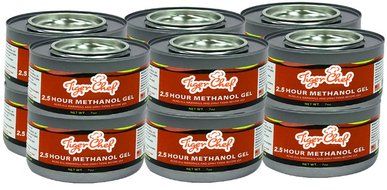 Tiger Chef Gel Fuel 7 oz Can - Methanol Chafing Fuel Gel Cans Cooking Fuel Cans burns 2.5 hours (12, Gel Fuel...