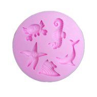 Click Down Dolphins Crabs Design Silicone Mould Cake Topper Decoration Fondant Mold