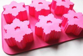 1 X 6 Cavity Snowflake Silicone Cake &amp; Chocolate mold Baking Handmade Soap molds