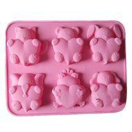 Wholeport Animal with Heart Cake Molds for Kids 4-Hole Silicone Baking Cake Mold Bakeware