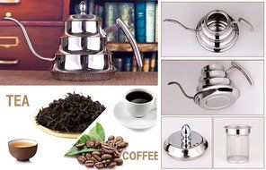 SPJ: Stylish Stainless Steel 1.2L Coffee Drip Kettle Tea Pot