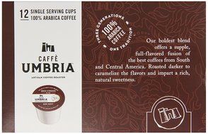 Caffe Umbria Single Serving Coffee Cups, Arco Etrusco Blend, 12 Count N6