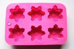 1 X 6 Cavity Snowflake Silicone Cake &amp; Chocolate mold Baking Handmade Soap molds N2