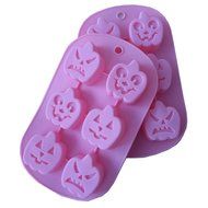 JLHua 6 Emoji Pumpkin Emothion Silicone Muffin Cups Handmade Soap Molds Biscuit Chocolate Ice Cake Baking Mold... N2