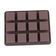 Edtoy 12 Square silicone molds chocolate cake mold jelly chocolate cake bakeware gray N6