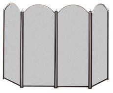Panacea Products 15108 4-Panel Fireplace Screen, Black and Brushed Nickel