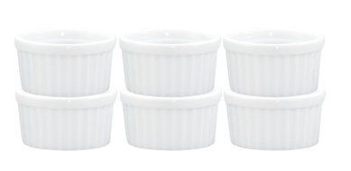 HIC Porcelain 10-Ounce Deep Souffle Dish, Set of Six