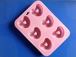 Lariy 1pcs 6 Holes Small Love Silicone Cake/Pudding/Chocolate Baking Pan DIY mold N2