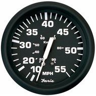 Faria Beede Instruments 32810 4 in. Euro Black Speedometer - 55MPH Mechanical