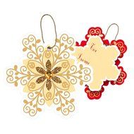 Jillson Roberts BXTS605 100 Count Bulk Christmas Cupcake String Tie Gift Tags, Multicolor