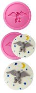 FOUR-C Cake Decor Moulds Bat Design Silicone Cup Cake Top Mold Color Pink