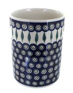Polish Pottery Peacock Utensil Jar