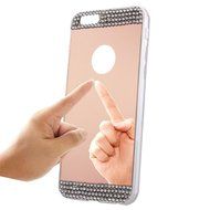 iPhone 7 Plus Glass Mirror Silver Case-Auroralove Luxury Bling Diamond Makeup Case Soft Slim Glass Mirror Case... N7