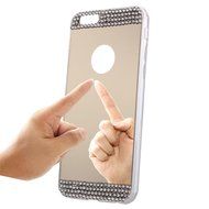 iPhone 7 Plus Glass Mirror Silver Case-Auroralove Luxury Bling Diamond Makeup Case Soft Slim Glass Mirror Case... N9