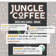 Jungle Coffee Beans | Costa Rican Organic Dark Roast Whole Bean (1 lb) - Gourmet Best Coffee Beans 1 Pound Fresh... N3
