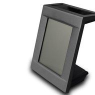 CNUALV Metal Solar Power Digital LCD Weather Station with Time,Temperature,Humidity,Clock Alarm Function (Gray) N5