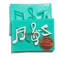 Yunko Musical Note 2pcs Cake Decorating Tools Silicone Fondnt Mold Chocolate Candy Sugar Mould