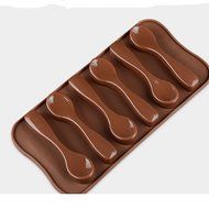 Dalakin 6-Spoon Shape Cake Mold Silicone Chocolate Decorating Baking Mould N3