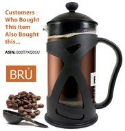 Pour Over Coffee Kettle ~ BRU USA Premium Gooseneck Stainless Steel Drip Pot for Coffee &amp; Tea, 1.2L N3