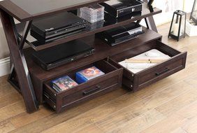 Whalen Furniture XLDEC54-NV 3-in-1 Flat Panel Entertainment Stand with 2 Drawers, 54-Inch