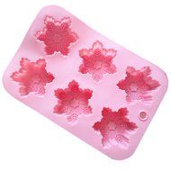 Seedan Silicone Baking Cups Cake Pan Muffin Tin Handmade Biscuit Chocolate Ice Cube Tray DIY Mold (Flower, Red... N8