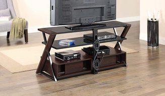 Whalen Furniture XLDEC54-NV 3-in-1 Flat Panel Entertainment Stand with 2 Drawers, 54-Inch N2