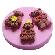 Longzang Small Bear Silicone Mold Sugar Craft DIY Gumpaste Cake Decorating Clay