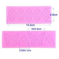 2x Lace Shaped Butterfly Flower Floral Silicone Mold Mould Fondant Cake Decoration Baking Tool #606 N2