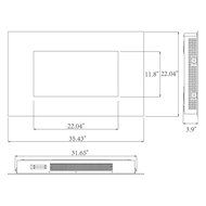 Golden Vantage 36" Wall Mount Electric Bedroom Heater Tempered Glass Fireplace w/ 3D Flame Log Set &amp; Remote Control N2