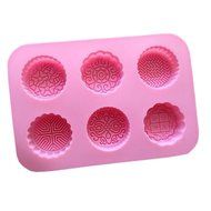 MEXUD- Soap Cake Mould Fondant Chocolate 6 Flower Pattern Soap Mould For Ice Cube Candy Chocolate Cake Cookie