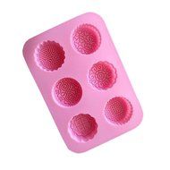 MEXUD- Soap Cake Mould Fondant Chocolate 6 Flower Pattern Soap Mould For Ice Cube Candy Chocolate Cake Cookie N2