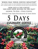 Culinary Coffee Roasters- Medium Roasted, Whole Bean Coffee, 5-pound Bag Amazon Special 100% Satisfaction Guaranteed! N2