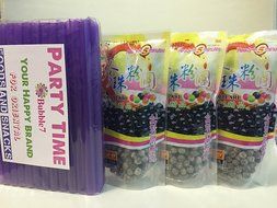 3 Packs of BOBA (Black) Tapioca Pearl "Bubble Tea Ingredients" With additonal 1 Pack of 50 BOBA STRAWS(Variety...
