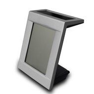 CNUALV Metal Solar Power Digital LCD Weather Station with Time,Temperature,Humidity,Clock Alarm Function (Gray) N14