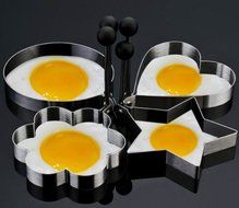 4 PCs Egg Mold Stainless Steel Kids Breakfast/Lunch Sandwich/Cookie Mold [E]